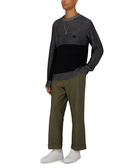 Moncler Gray Crew Neck Sweater for men