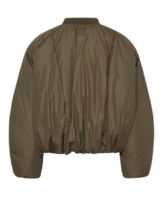 Loewe Green Leather-trimmed Padded Shell Bomber Jacket