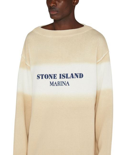 Stone Island Rundhalspullover mit Logo in White für Herren