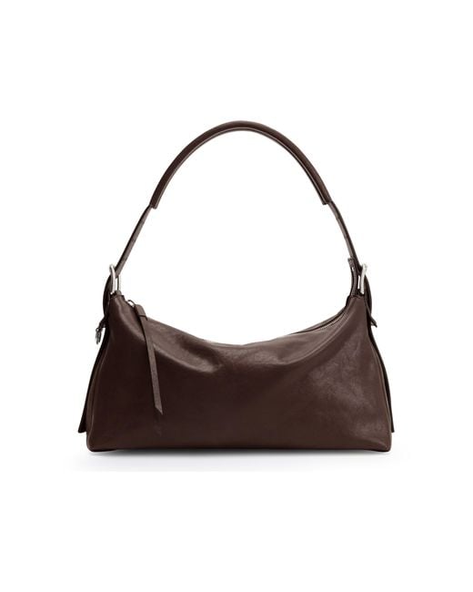 Lemaire Brown Belted Leather Baguette Bag