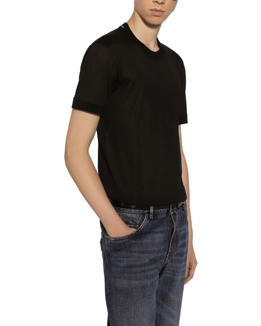 Dolce & Gabbana Kurzarm-T-Shirt aus Seide in Black für Herren