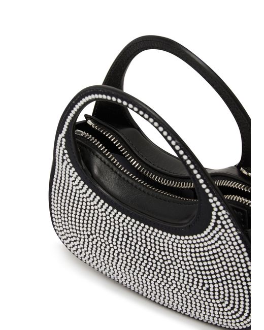Coperni Black Swipe Embellished Micro Baguette Bag