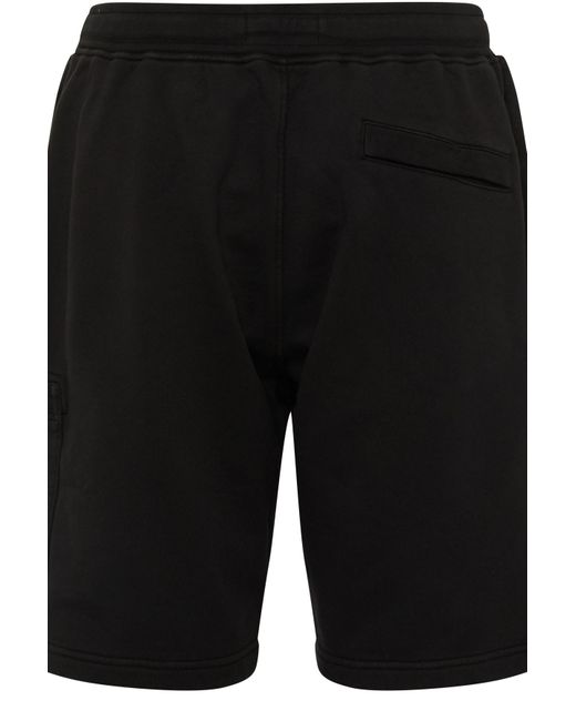 Stone Island Felpa Bermuda Logo Patch Shorts in Black for Men | Lyst Canada