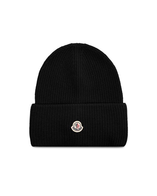 Moncler Black Mütze Mit Logo