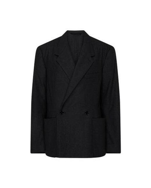 Lemaire Black Double-breasted Tailored Jacket