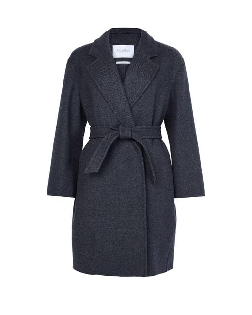 Max Mara Blue Carnia Belted Coat