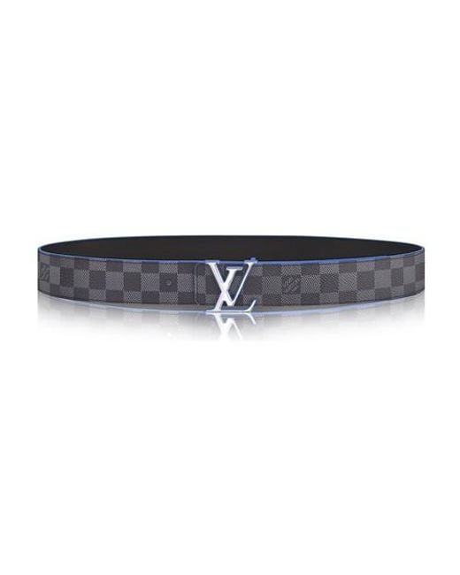 Louis Vuitton LV Initiales 40mm Reversible Belt Black Grey Leather. Size 95 cm