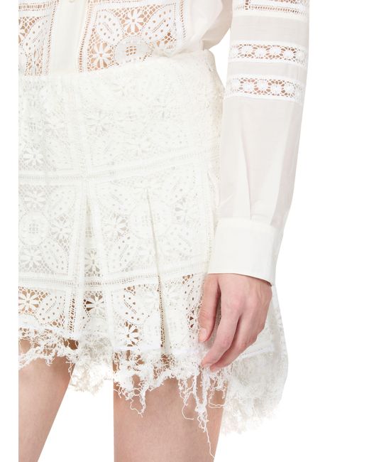 Loewe White Minirock Aus Baumwolle