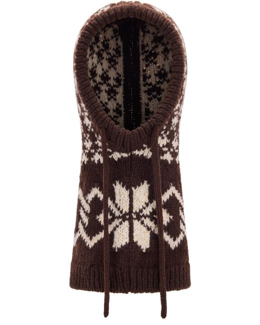 Moncler Brown Printed Balaclava