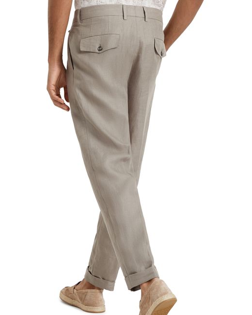 Brunello Cucinelli Gray Leisure Fit Trousers With Double Pleats for men