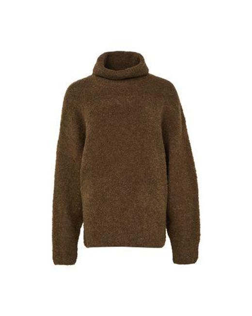 Totême  Brown Bouclé-Pullover Mit Rollkragen