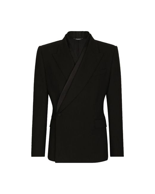Dolce & Gabbana Black Double-Breasted Sicilia-Fit Jacket for men