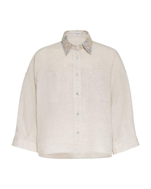 Brunello Cucinelli Natural Linen Shirt