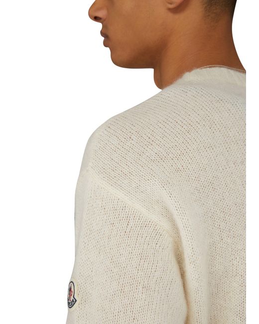 Moncler White Crew Neck Sweater for men