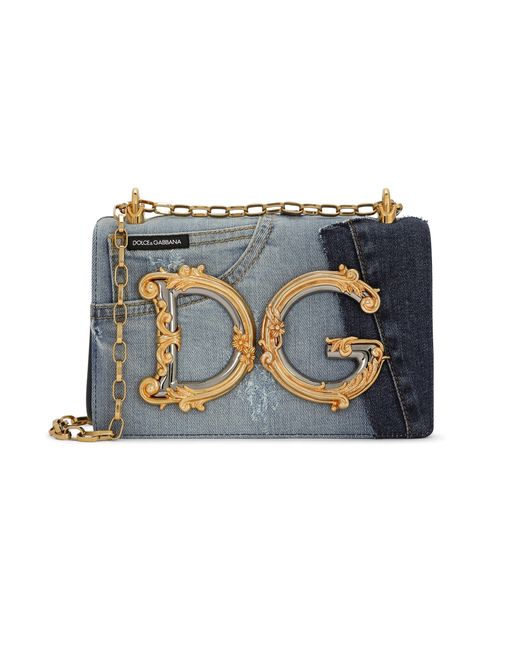 Dolce & Gabbana Black DG-Girls Bag in Patchwork-Denim