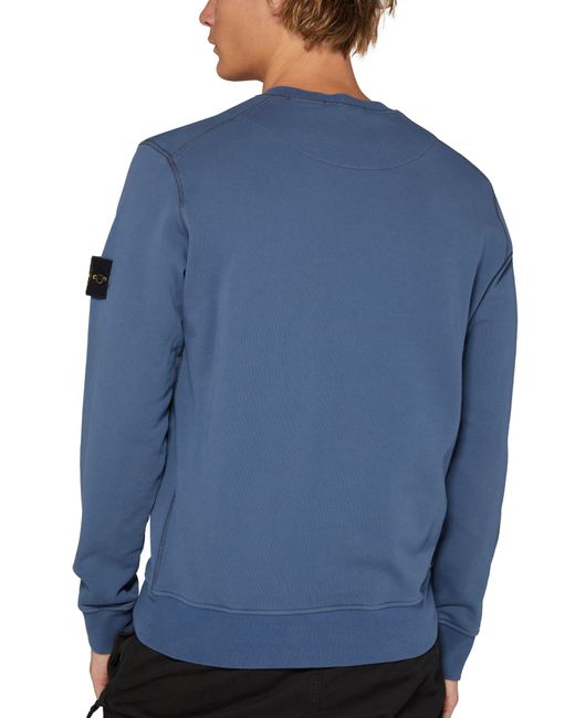 Stone Island Blue Sweatshirt With Logo Patch for men