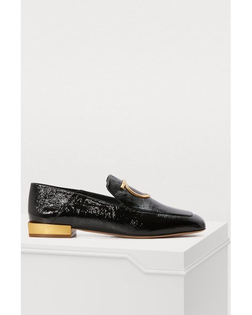 Ferragamo Leather Mirror Heel Loafer in 