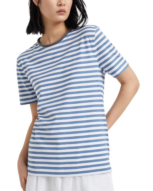 Brunello Cucinelli Blue Striped Jersey T-Shirt