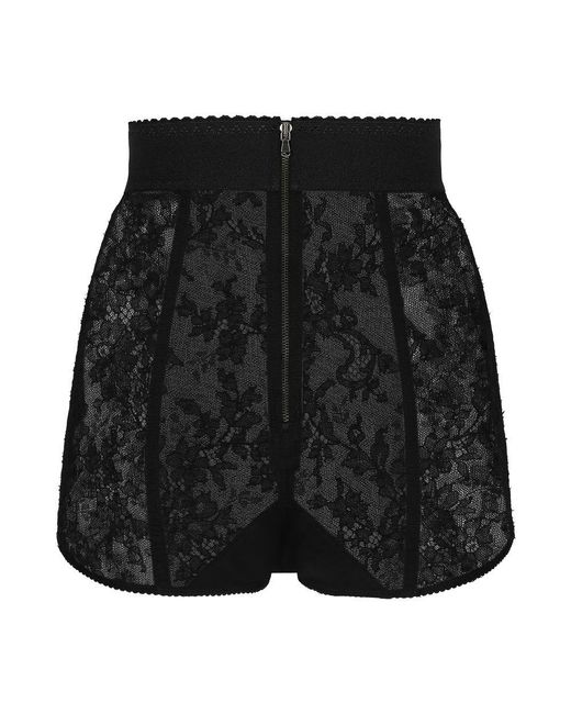 Dolce & Gabbana Black Lace High-waisted Panties
