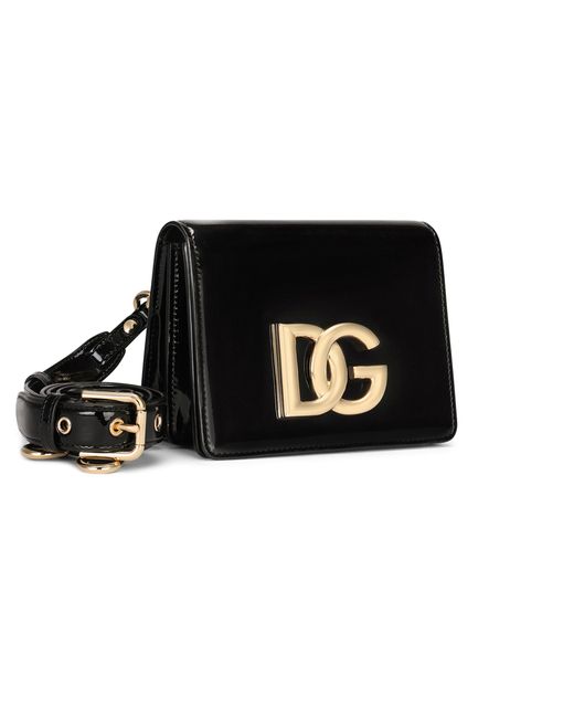 Dolce & Gabbana Black Patent Leather 3.5 Crossbody Bag
