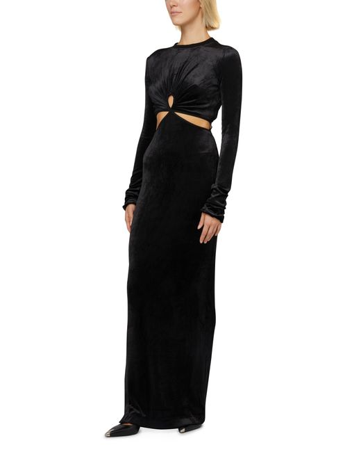 Nensi Dojaka Black Keyhole Long Sleeve Maxi Dress