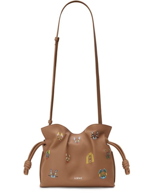 Mini Flamenco Clutch Cats En Cuir De Veau Nappa Loewe en coloris Brown