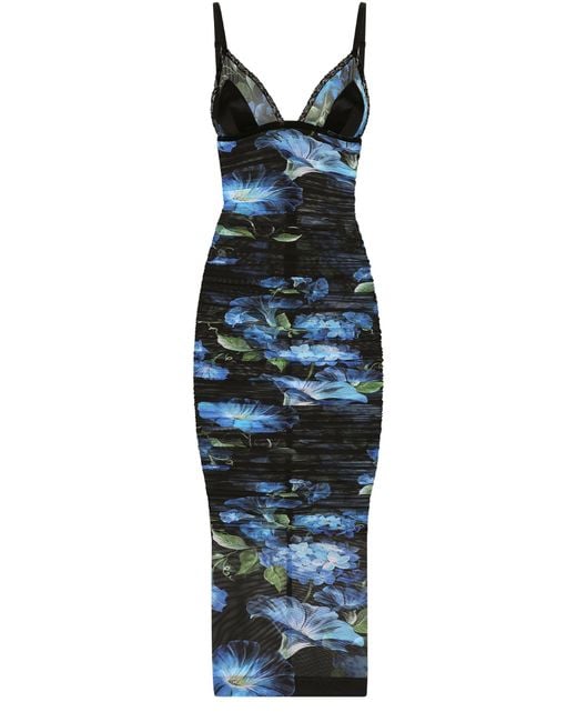 Dolce & Gabbana Blue Tulle Slip Dress