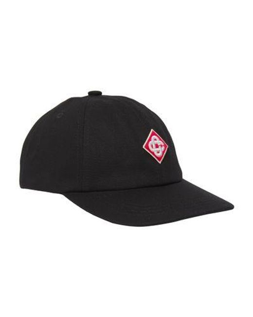 Casablancabrand Black Cap With Diamond Logo for men