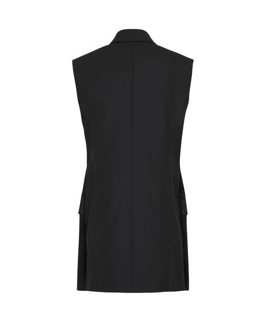 Victoria Beckham Black Sleeveless Tailored Dress