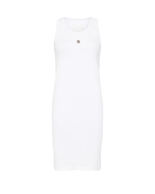 Givenchy White Tanktop-Kleid aus Baumwolle mit 4G-Detail