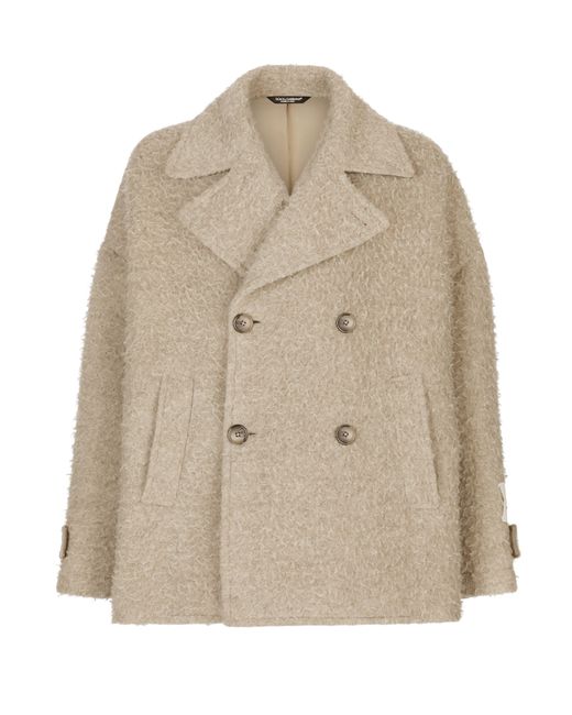 Dolce & Gabbana Natural Vintage-Look Double-Breasted Wool And Cotton Pea Coat for men