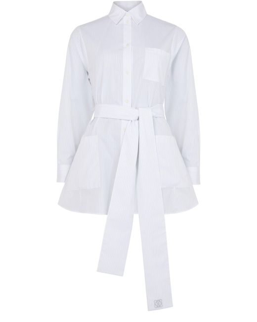 Loewe White Gürtel-Pyjama-Bluse Aus Baumwolle