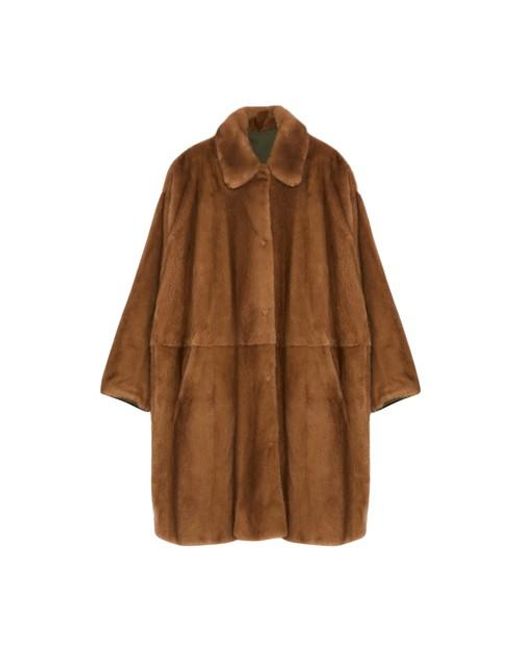 Manteau reversible en tissu technique déperlant et vison Yves Salomon en coloris Brown