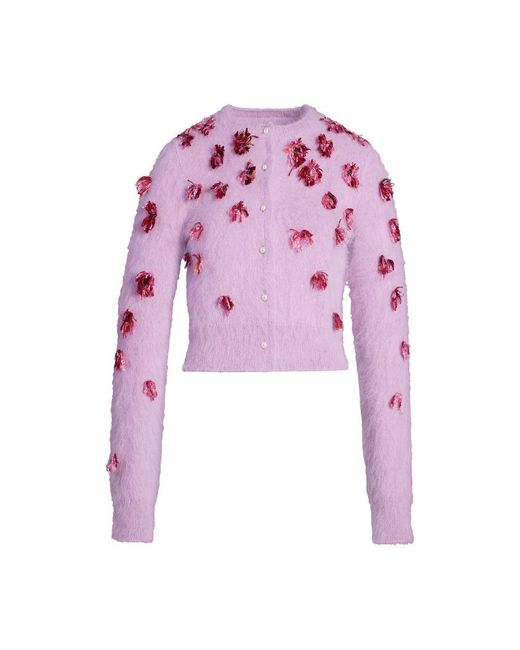 Maison Margiela Pink Flower Knit Cardigan
