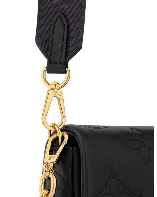 Portefeuille on Strap Bubblegram Louis Vuitton en coloris Black
