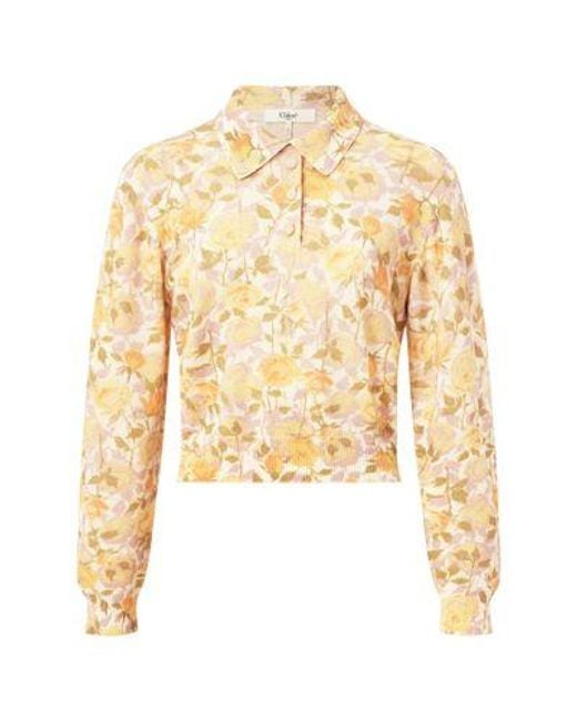 Pull À Col Polo Chloé en coloris Natural