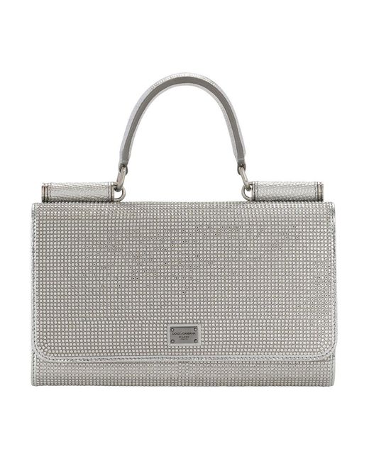 Dolce & Gabbana Gray Kim Dolce&Gabbana Satin Phone Bag With Fusible Rhinestones