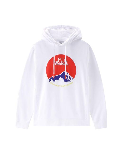 Woolrich White Foundation Hoodie for men