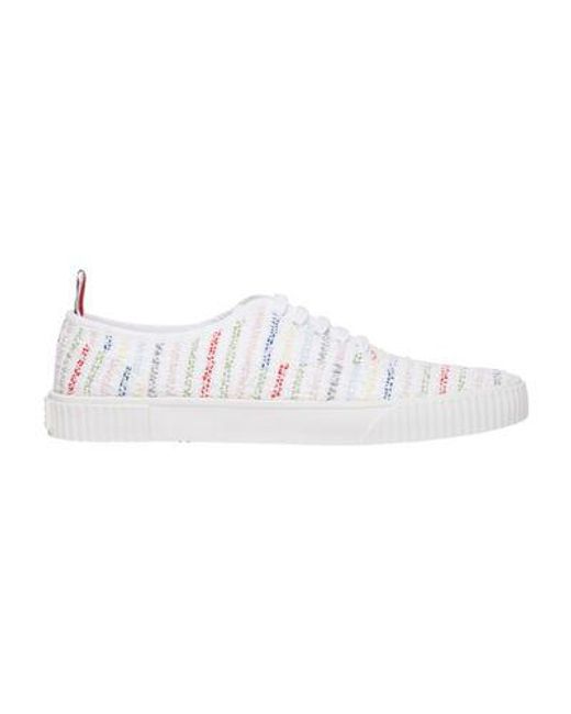 Thom Browne White Heritage Trainer Lowtop Sneakers for men