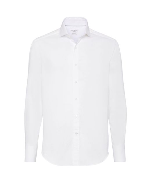 Brunello Cucinelli White Slim Fit Shirt for men