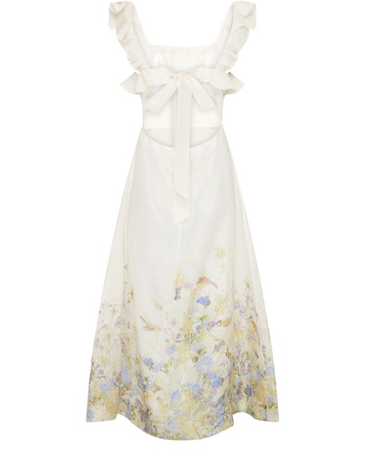 Zimmermann White Floral Midi Dress