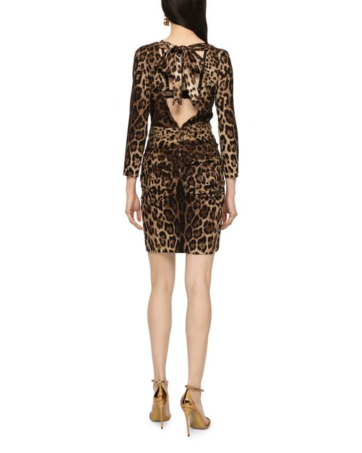 Dolce & Gabbana Brown Short Charmeuse Dress