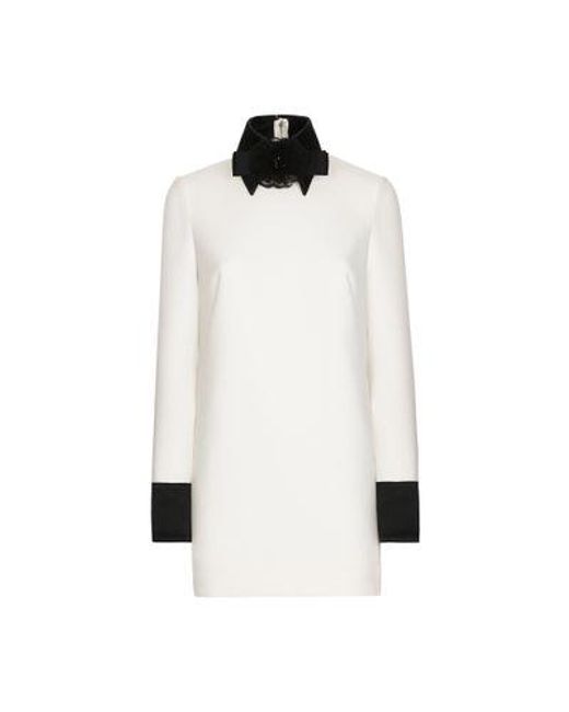 Dolce & Gabbana White Short Woolen Dress