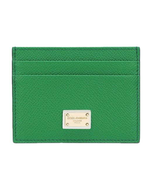 Dolce & Gabbana Green Dauphine Calfskin Card Holder