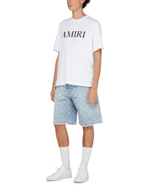 Amiri White Short Sleeved T-Shirt With Logo for men