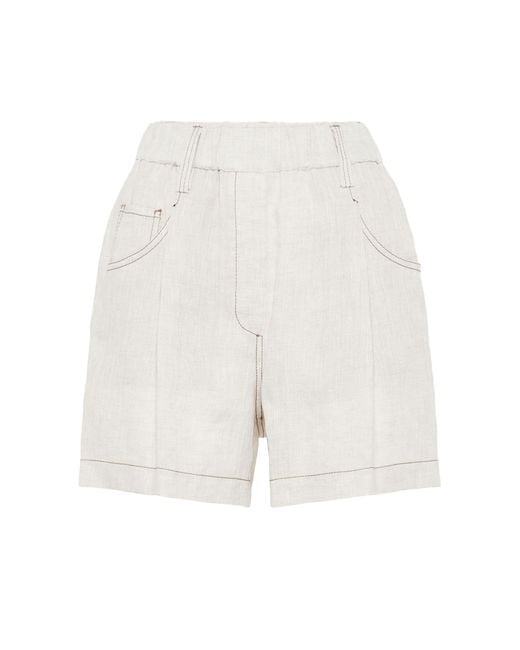 Brunello Cucinelli White Five-Pocket-Shorts