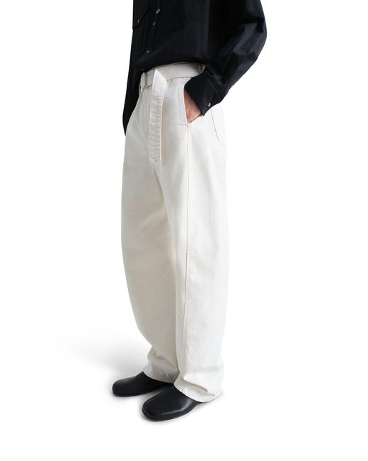 Lemaire White Twisted Hose Mit Gürtel