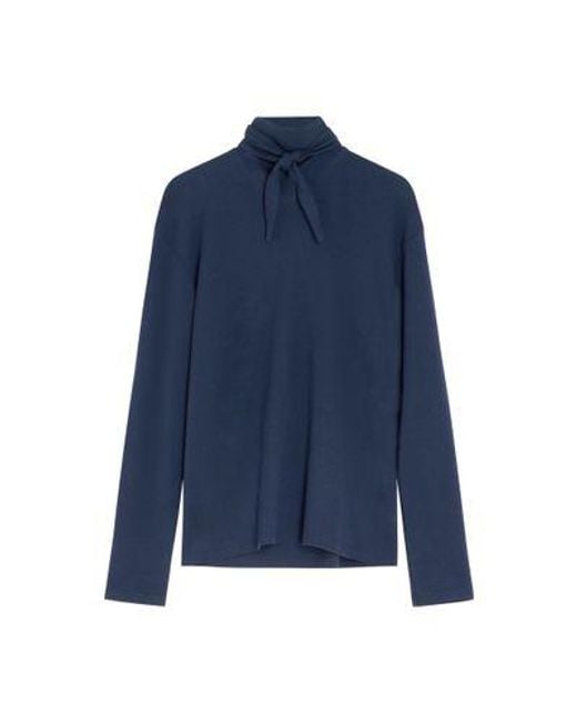 Lemaire Blue Langärmeliges Foulard-Top