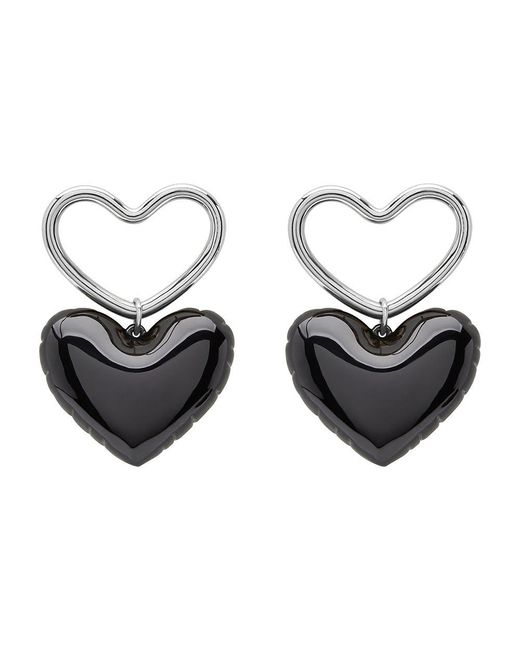 Nina Ricci Multicolor Heart Charm Earrings