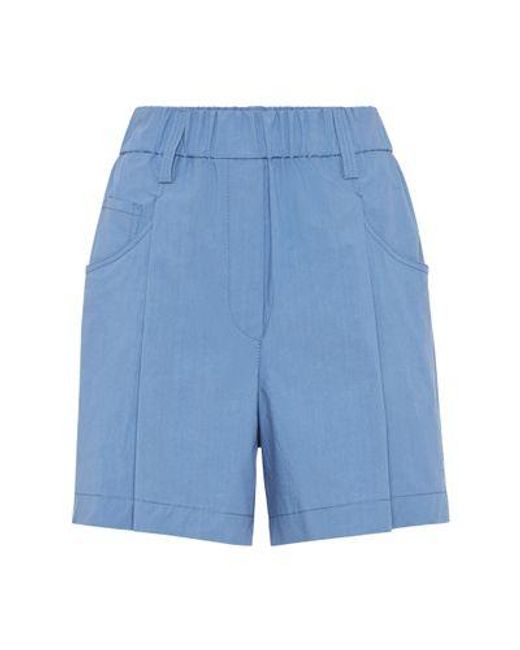 Brunello Cucinelli Blue Five-Pocket Shorts